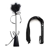 SM Bondage Flogger Erotik Leder Peitsche mit Feder Tickler Leder Hand Spanking Slapper Paddel Sex Spielzeug Zubehör für BDSM SM Erwachsene