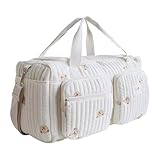 HICARRY Große Wickeltaschen für unterwegs Stickerei Baby Kapazität，Puffy Baumwolle Reisetasche Cute Tragetasche Babytasche Mommy Bag