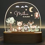 MINIHELDEN - Personalisiertes Nachtlicht Baby, Dimmbares Nachttischlampe für Kinderzimmer | LED Nacht-Lampe mit sanftem Licht, Ideal als Stillicht, Geschenke zur Geburt, Taufgeschenke Mädchen & Jungen