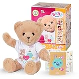 BABY born Bär - Weicher Teddybär mit beweglichen Armen & Beinen - Kuscheltier mit weißem Strampler & inkl. Zubehör - Geeignet für Kinder ab 0 Jahren