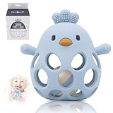 farout Montessori Beißring & Rassel für Babys - Sensorik Spielzeug ab 0 Monate, Zahnungshilfe & Greifball - Geschenk für Jungen & Mädchen