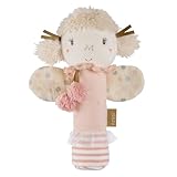 Fehn Stabgreifling Fee – Greifling zum Rasseln, Quietschen, Fühlen, Spielen in Form einer kuschelweichen Stoff-Fee – eine treue Begleiterin für Babys und Kleinkinder ab 0+ Monaten