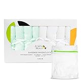 JM Baby Waschlappen - 100% Bambus, ultra-dick 500 g/m², schützt vor Reizungen und Ausschlägen, 25 x 25 cm, Babywaschlappen für Neugeborene, Wickeltisch-Zubehör, inkl. Geschenkverpackung und Wäschesack