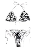 YUANMO Ahegao Gesicht String Bikini Lolita Japanische Manga Sexy Dessous Anime BH und String Set (Grau, One Size)