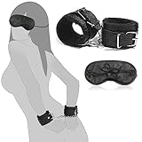 BDSMYOU Handschellen Sex Bett Plüsch & Augenmaske,Bondageset Fessel Set,Handcuffs Handfesseln & Augenbinde Sex Bett,BDSMs Spielzeug Hart,Fesseln Sex Set,BDSMs Fesseln Set,Sex Spielzeug Beide