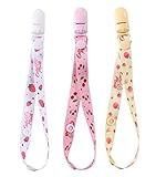 CutiePlusU Schnuller Clip Erwachsene Größe Schnuller Halter Clips 3 Pack-Frucht-Party (Erdbeeren, Kirschen und Pfirsiche)