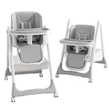 ONNWIN Hochstuhl Baby, Kinderhochstuhl mit Babyliege, Verstellbar Klappbar Hochstuhl Baby mit Essbrett und Rollen,Korb, mitwachsend ab 6 Monate bis 6 Jahre Babystuhl