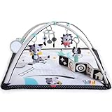 Tiny Love Black & White Gymini, 2-in-1 Spielmatte Baby mit Musik, 0+ Monate, Spieldecke Baby, 18 Aktivitäten, interaktive Musikspielfigur, kontrastreiches Babybuch, verstellbare Bögen, Magical Tales