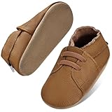 IceUnicorn Krabbelschuhe Baby Jungen Mädchen Lauflernschuhe Baby Weicher Leder Babyhausschuhe Kleinkind Babyschuhe(Hellbraun JD, 12-18 Monate)