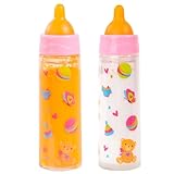 Bayer Design 79201AE Magische Flasche, Milchfläschchen, Trinkflasche, Puppenzubehör, weiß und orange