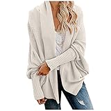 Cardigan Damen Lang Strickmantel Strickjacke Sweater Elegant Manschette Langarm Sweatshirt Langen Mantel Jacke Tops Outwear Casual Offen Pulllover Damen Herbst Winter Outing Stil