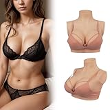 Minaky Silikon Brüste Brustformen, Crossdresser Brüste, Falsche Brüste, Realistisch Silikonbrustplatten für Cosplay, Transgender Prothese, B Cup,Gelb