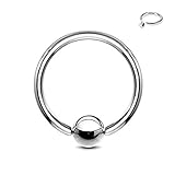 Pain-is-Art Klemmkugelring 2,0-10,0 mm 316L Chirurgenstahl Piercing BCR - GRÖßENWAHL - Ball Closure Ring (Dicke: 3,0 mm | Innendurchmesser: 14 mm)