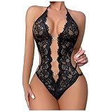 Sexy Dessous Damen Reizwäsche Set Damen Dessous Lingerie Body Nachtwäsche Pyjamas Sexy Nachthemd Bodysuit Babydoll Négligé Lingerie 6-Teiliges Set Mit G-String und Strumpfgürtel Korsett Lingerie Set