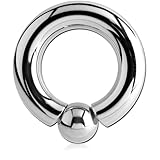 Schraubkugelring 4,0-15,0 mm aus 316L Chirurgenstahl - Größenwahl - Intimpiercing BCR Screw-On (Dicke: 5,0 mm | Innendurchmesser: 22 mm)