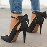 YHCS Frauen spitz auf High Heels Frau Dünne Fersen Damen Sexy Pumps Damen Schnalle Strap Weibliche Mode Bowknot Schuhe Plus Größe 34-43