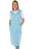 Schuerzenfabrik Reißverschlusskittel RV Kittel Hauskleid Schürze, Farbe:türkis, Größe:48