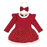 Generisch Babykleidung Größe 50 Kleinkind Jungen Mädchen Langarm Rot Strampler Overall Neugeborenen Bodys Kleidung Baby Kleidung 86 (Red, 0-3 Months)