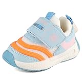 MASOCIO Lauflernschuhe Baby Mädchen Jungen Babyschuhe Schuhe Kinder Kinderschuhe Krabbelschuhe Sneaker 6-12 Monate Blau Größe 18 (Herstellergröße 15)