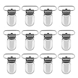 LIHAO 12x Schnuller Clips Metall Schnullerketten Baby Clip Ersatz für Hosenträger 25mm