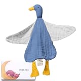 Mababu Schmusetuch Baby Musselin – Bio-Baumwolle & Oeko-TEX® – Kuscheltier Ente – Geschenk zur Geburt, 4-lagig, extra weich, für Neugeborene, Jungen & Mädchen, waschbar, als Schnuffeltuch