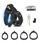 AMZII 6.0 Cobra Peniskäfig Sex Spielzeug für die Männer,Keuschheitskäfig Herren mit 4 Arc Cockring & 6 Schloss,Chastity Cage Male Keuschheitsgürtel für Herren Sex Toyset Herren Penis Käfig (6.0, S)
