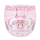 LittleForBig Waschbarer Verstellbarer Wiederverwendbarer Wasserdichter Stoffwindel Überhose Bezug für Erwachsene Einheitsgröße - Baby Usagi Rosa M