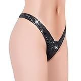 LittleForBig Kleines Geheimnis Tanga Tucking Gaff Höschen Glänzende Metallic Verstecken Gaff Shaping Slip für Crossdresser Transgender Individuen Schwarz L