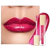 Oulac Lipgloss Glänzend - Flüssiger Lippenstift 3D Glanz Finish Feuchtigkeit Lipgloss Durchsichtig Glitzer mit Rosendamascena Blütenextrakt, Lippenpflege für Trockene Lippen, 4.5ml, Cherry Sexy (C13)