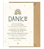 Koko Lora Dankeskarte für Erzieherin, Erzieherin mit Umschlag aus Kraftpapier, Grußkarte mit natürlichem Umschlag blau