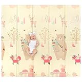 Sweety Fox Baby Spielmatte 180x200 1,5cm - XXL krabbeldecke für Baby - Spielmatte dick Wendbar Gepolstert Schaumstoff - Baby krabbelteppich faltbar