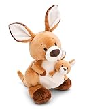 NICI Kuscheltier Känguru Kelly 25cm mit Kängurubaby 10cm - braun - Stofftier aus weichem Plüsch, niedliches Plüschtier zum Kuscheln und Spielen, für Kinder & Erwachsene, tolle Geschenkidee - 61716