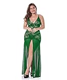 LINGERLOVE Sexy Dessous Lang Negligee Große Größen Spitze Kleid für Damen Negligee Dessouskleid mit G-String