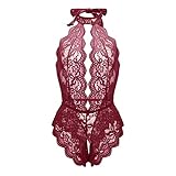Erotische Dessous-Set Damen Sexy Sexy Tiefer V-Ausschnitt Halfter Spitze Damen Reizwäsche Negligee Babydoll Unregelmäßiger Hem Nachtwäsche Spitze Nachthemd Lingerie Nachtkleid G-String Sleepwear