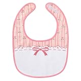 LittleForBig Baumwolle Wasserdichtes Babydoll Rosa Blumen Bedruckt Erwachsene Lätzchen mit Verstellbarem Klettverschluss