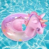Flintronic Baby Schwimmring, Verstellbare Aufblasbare Schwimmsitz für Baby, Baby Schwimmhilfen Spielzeug, Baby Schwimmen Ring für Kinder 8 Monate Bis 5 Jahre (Regenbogenpferd)