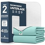 Barbons Inkontinenzunterlage waschbar Matratzenschutz 75x90 2er - wasserdichte Bett Inkontinenzauflage matratzenauflage Bettunterlage waschbar nässeschutz matratzenauflage (75x90-2er)