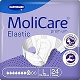 MoliCare Premium Elastic Slip: bei schwerer Inkontinenz für Frauen und Männer; 8 Tropfen, Gr. L, (115-145 cm Hüftumfang), 24 Stück