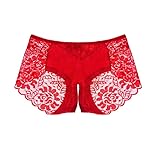Charinor Sexy Unterwäsche Für Frau Erotisch, Sexy Dessous, Slip Ouvert Damen Slip Im Schritt Offen, Desusse Für Frauen, Reizwäsche Für Sex Damen,String Tanga Damen(Rot01-M)