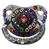 CutiePlusU Adult Sized Schnuller Schnuller für Erwachsene-Kristall DIY Handmade-Schwarz Demon Eyes