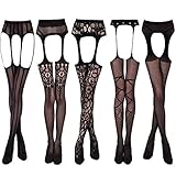 KHUFUZI Damen 5 Styles Pack Sexy Dessous Mesh Babydoll Stretch Nachtwäsche Strumpfhosen Strümpfe Geschenk für Freundin