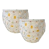 Kann wiederverwendet werden Dauerwaschbar Erwachsene Baby Töpfchen Windel Trainingsunterwäsche ABDL Inkontinenz Wasserdichte Trainingsinkontinenz Booster Pads Hosen 2er Pack (2XL, 2White)