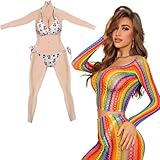 SUAFAXNG Silikon Bodysuit Silikon Brüste Crossdresser C-G Cup Künstliche Brüste für Crossdresser Transgender Drag Queen