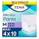 Tena Maxi Windeln, für Hüftgröße: 80-110 cm, Größe: M, 4 Packungen mit je 10 Stück
