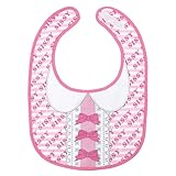 LittleForBig Baumwoll Wasserdichtes Babydoll Bedrucktes Erwachsenen Lätzchen mit Verstellbarem Klettverschluss - Hübsches Rosa Sissy Lätzchen