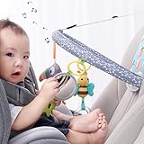 CXAFQ Autositz-Spielzeug für Kleinkinder, mit Spiegel und 3 Hängespielzeuge, Babys hinten Autositz, Kinderwagen Plüschtiere, Baby Activity Spielzeug für Babys von 0-12, Baby Kinderwagen Spielzeug.