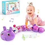 Toyzey Baby Spielzeug 0 3 6 Monate Raupe Musikspielzeug, Baby Geschenk Mädchen Babyspielzeug 0-6 Monate Greifling Rassel Neugeborenen Geschenk Sensorik Babyspielzeug (Lila)
