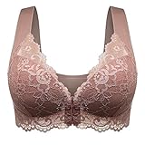 INLLADDY BH Damen Ohne Bügel Große Größen Vorn Zu Schließen BHS, Hohe Belastung, Gymnastik, Komfort, Sport-BHS, Trainieren, Fitness, Yoga, Activewear Kaffee 8L EU 115B