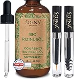 BIO RIZINUSÖL 100% REIN Kaltgepresst | Wimpernfläschen Kit | Für Haare Wimpern Augenbrauen & Haut | Haarwachstum - Haaröl & Gesichtsöl Made in Germany