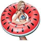 Schwimmring Melone 120 cm In Melonenform Oder Schwimmring Erwachsene. Aufblasbares Und Robustes Design, Bietet Spaß Für Erwachsene Am Strand Oder Im Pool.